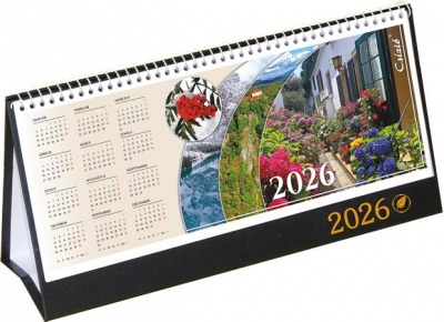 Naptár, asztali, álló, CSÍZIÓ, "Öko", fekete