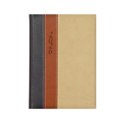 Naptár, tervező, A5, napi, TOPTIMER "Fashion", antracit-barna-bézs