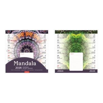 Naptár, fali, mágneses, kétheti, TOPTIMER, mandala