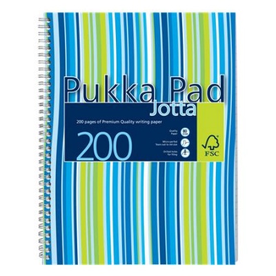 Spirálfüzet, A4+, vonalas, 100 lap, PUKKA PAD "Stripe Jotta"