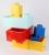 Tárolódoboz, fiókos, LEGO "Brick", sárga